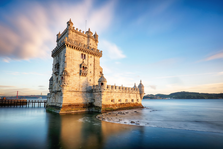 The Belem Tower or the Tower of Saint Vincent, the old gateway to Lisbon, Portugal.