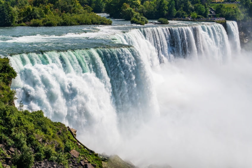 Strong rapids of the American - Canadian waterfalls Niagara Falls, for our post, fun and interesting facts about Niagara Falls.