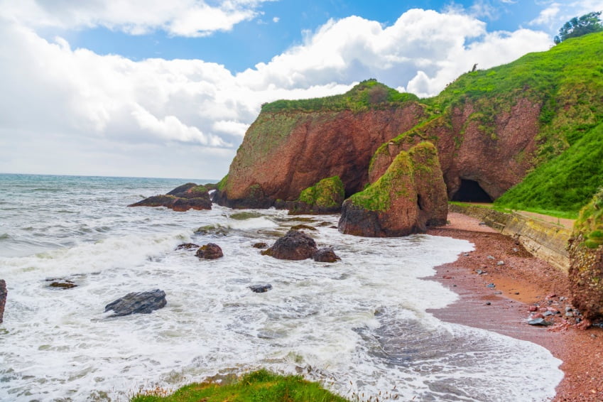 HDR image of Cushendun Cave, County Antrim, Northern Ireland — a Game of Thrones filming location.