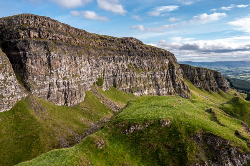The scenic Binevenagh mountain near Limavady in Northern Ireland.