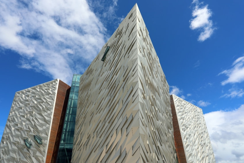 Titanic Belfast in the Titanic Quarter, a landmark near Game of Thrones locations in Northern Ireland.